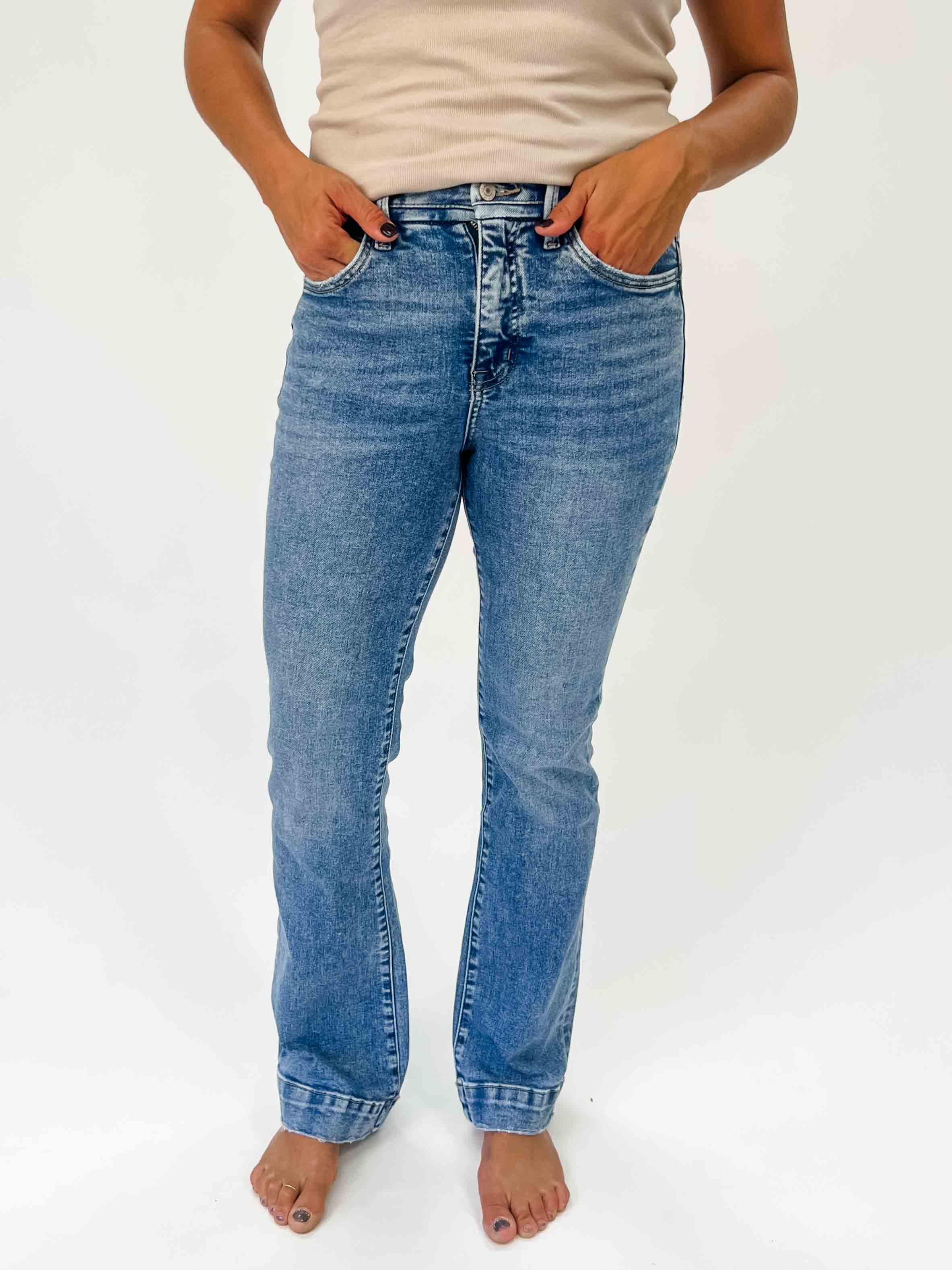 Tummy control fashion jeans bootcut