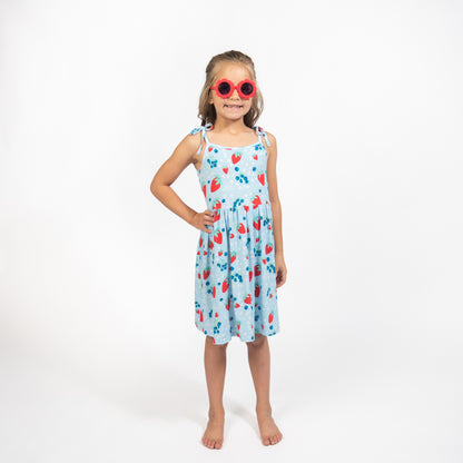 Red, White, & Blue Berries Toddler/Youth Bamboo Dress