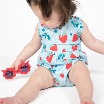 Red, White, & Blue Berries Baby Bubble Romper