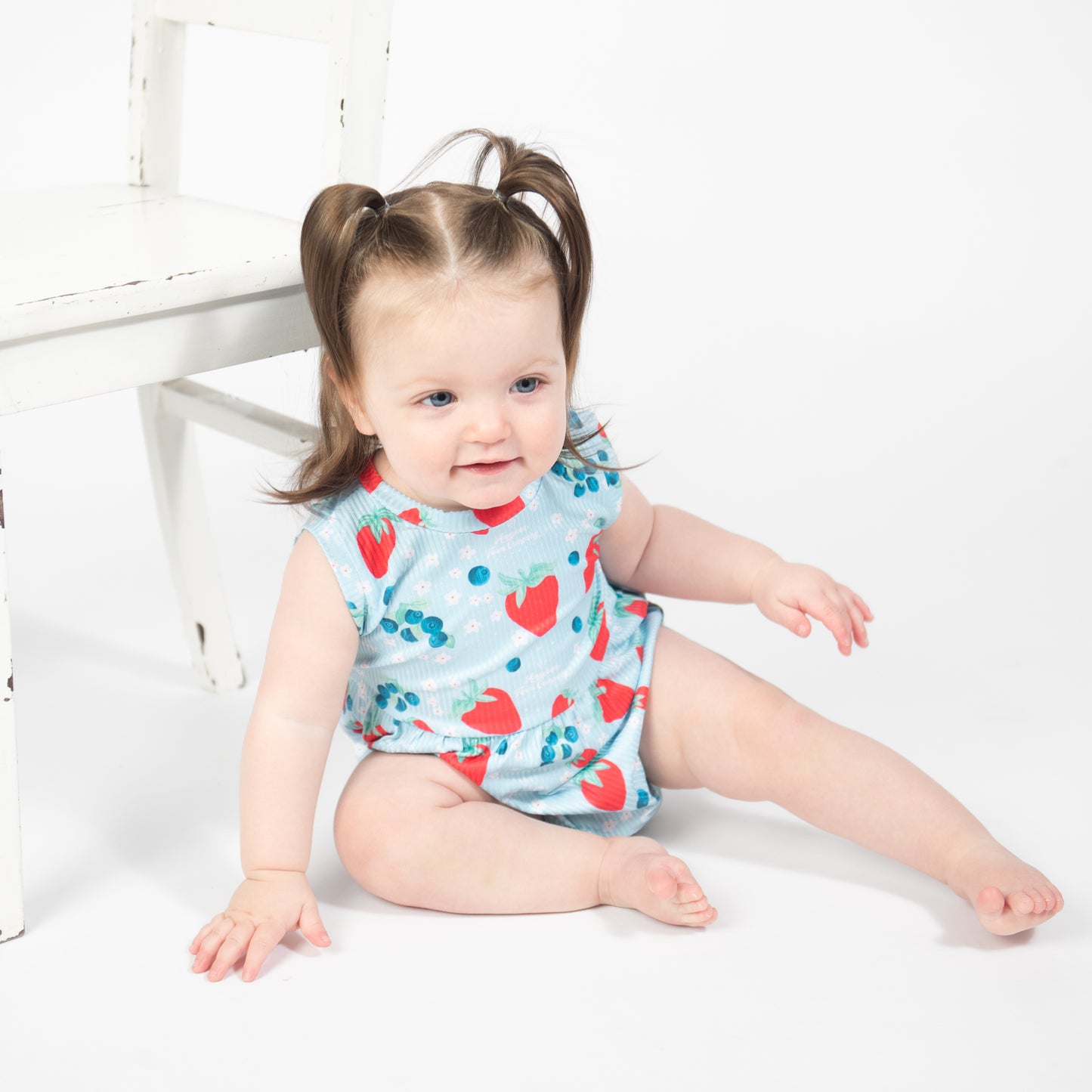 Red, White, & Blue Berries Baby Bubble Romper
