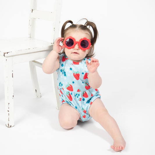 Red, White, & Blue Berries Baby Bubble Romper