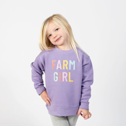 Purple ‘Farm Girl’ Crewneck - Toddler