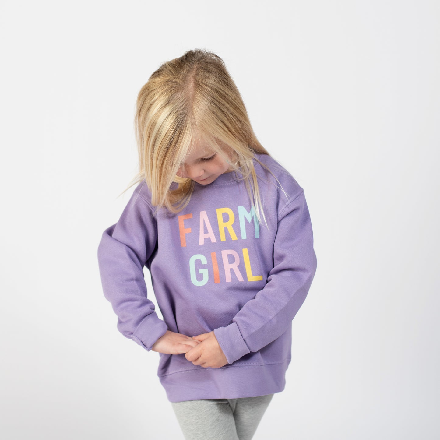 Purple ‘Farm Girl’ Crewneck - Toddler