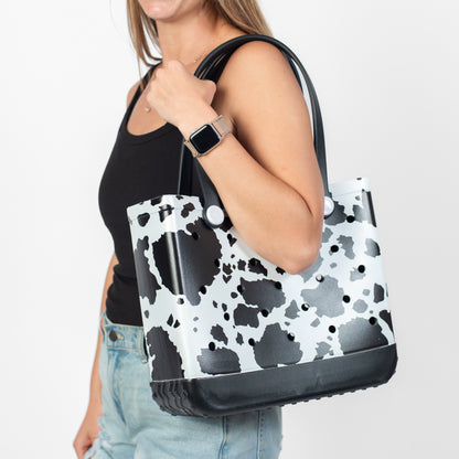 Cow Print Mini Rubber Beach Tote