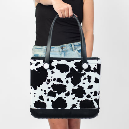 Cow Print Mini Rubber Beach Tote