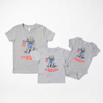 Patriotic Puppy 'God Bless America' Baby Onesie
