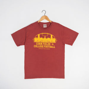 ‘Cornfields And College Football’ Washed Red Tee