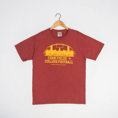 ‘Cornfields And College Football’ Washed Red Tee