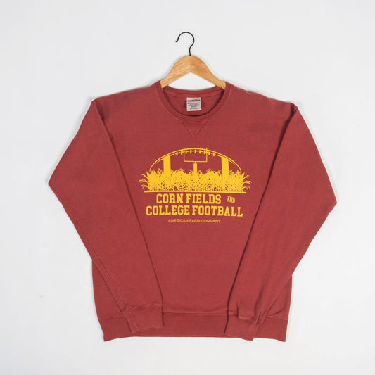 Cornfields and College Football Washed Red Crewneck - American Farm Company