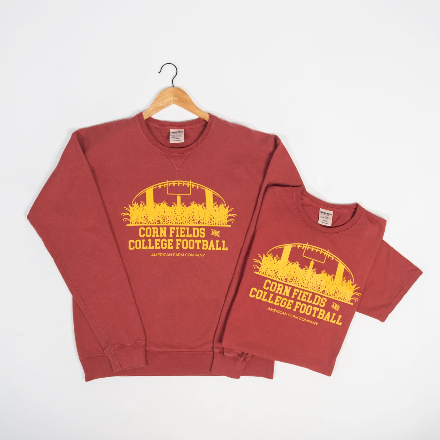 ‘Cornfields And College Football’ Washed Red Tee