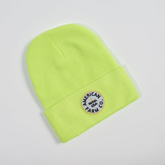 AFC Patch Neon Yellow Safety Beanie - American Farm Company