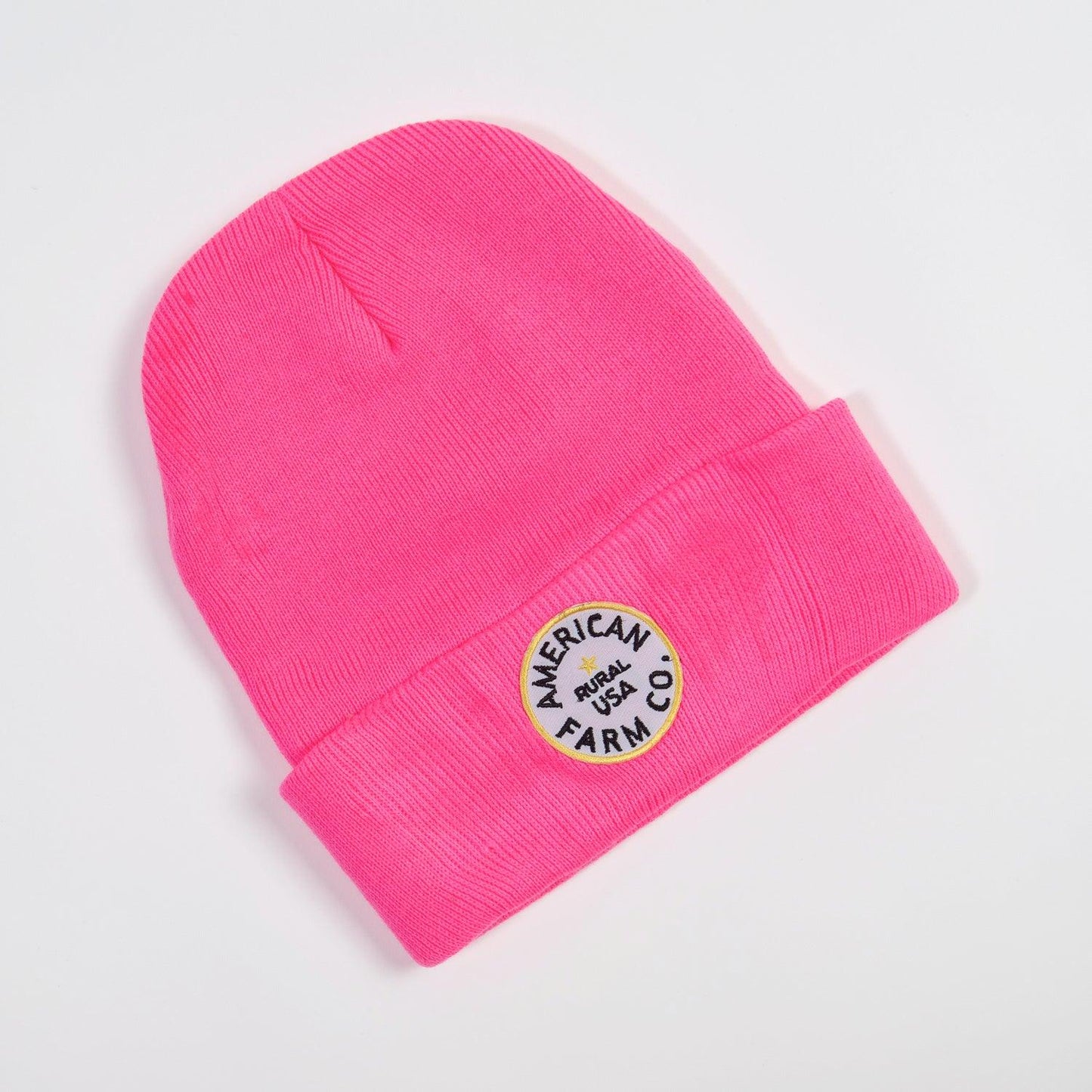 AFC Patch Neon Pink Safety Beanies - American Farm Company