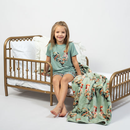 Floral Chicken Toddler/Youth Bamboo Pajama Set