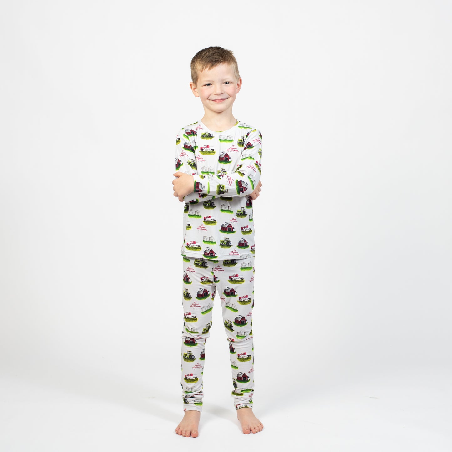 Watercolor Farm Toddler/Youth Bamboo Pajama Set