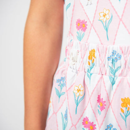 Diamond Floral Chicken Toddler/Youth Bamboo Pajama Set