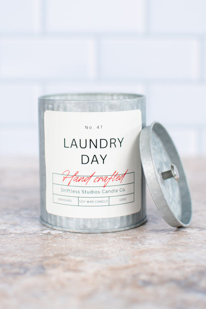 Laundry Day Farmhouse Tin Candle