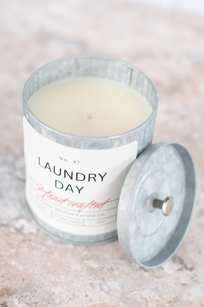 Laundry Day Farmhouse Tin Candle