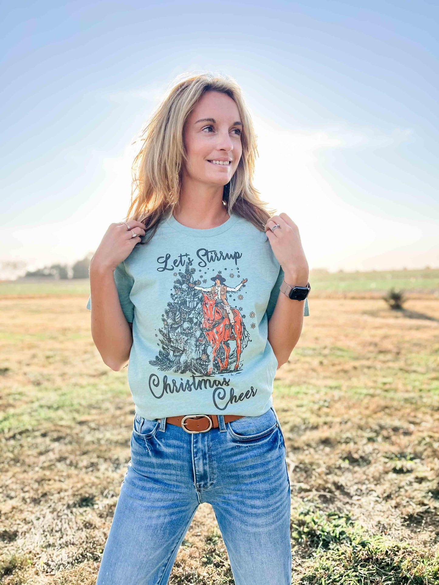 Let's Stirrup Christmas Cheer Tee - American Farm Company