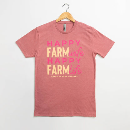 Happy Farm Wife/Life Essential Mauve Tee