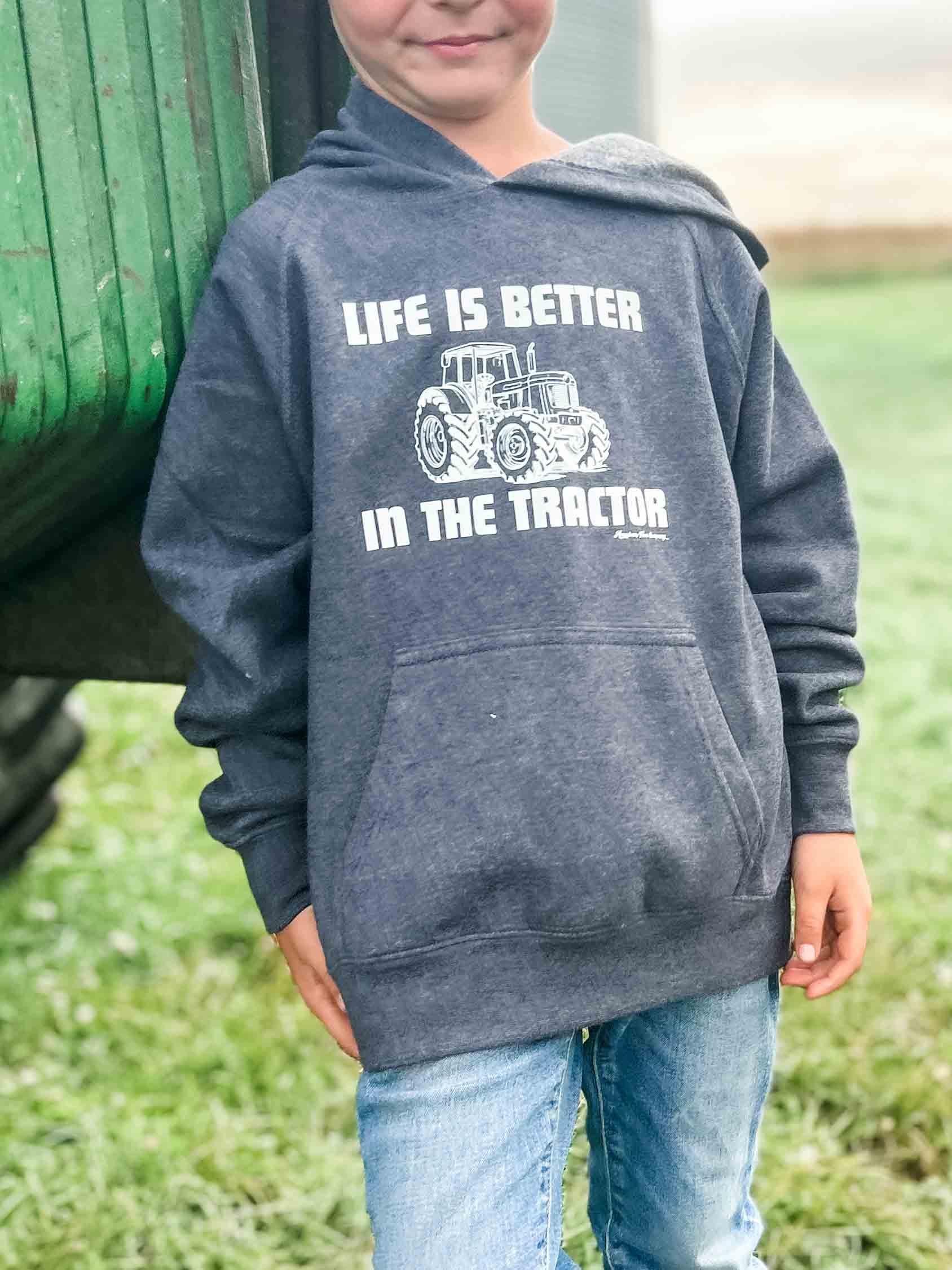 Life is Better in the Tractor Toddler/Youth Hoodie - American Farm Company
