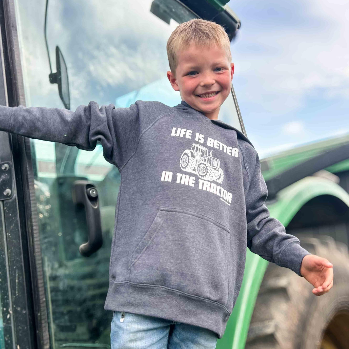 Life is Better in the Tractor Toddler/Youth Hoodie - American Farm Company