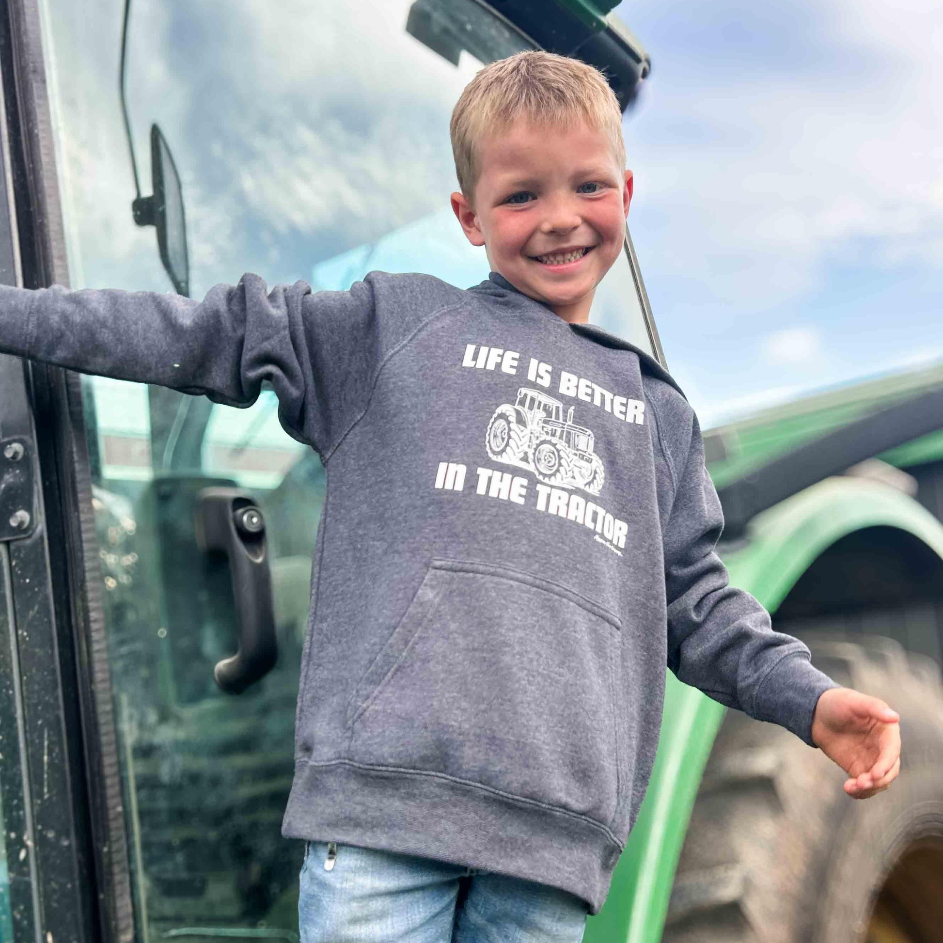Life is Better in the Tractor Toddler/Youth Hoodie - American Farm Company