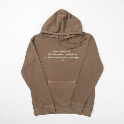 'Life is like a trip to the sale barn...' Brown Hoodie - American Farm Company