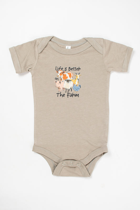 'Life is Better on the Farm' Farm Animals Onesie