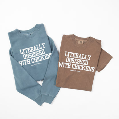 'Literally Obsessed with Chickens' Brown Tee