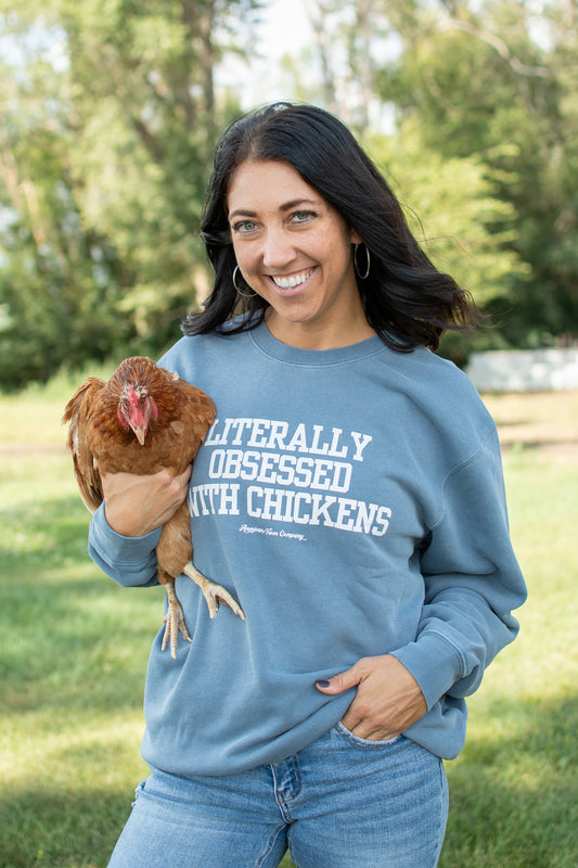 'Literally Obsessed with Chickens' Crewneck