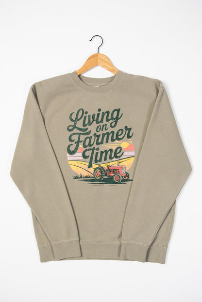 'Living On Farmer Time' Crewneck