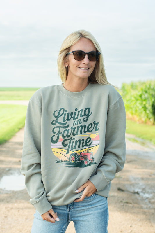 'Living On Farmer Time' Crewneck