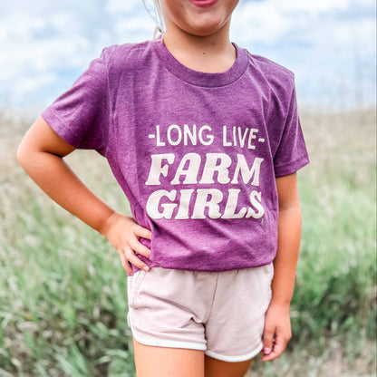 Long Live Farm Girls Toddler/Youth Maroon Tee - American Farm Company