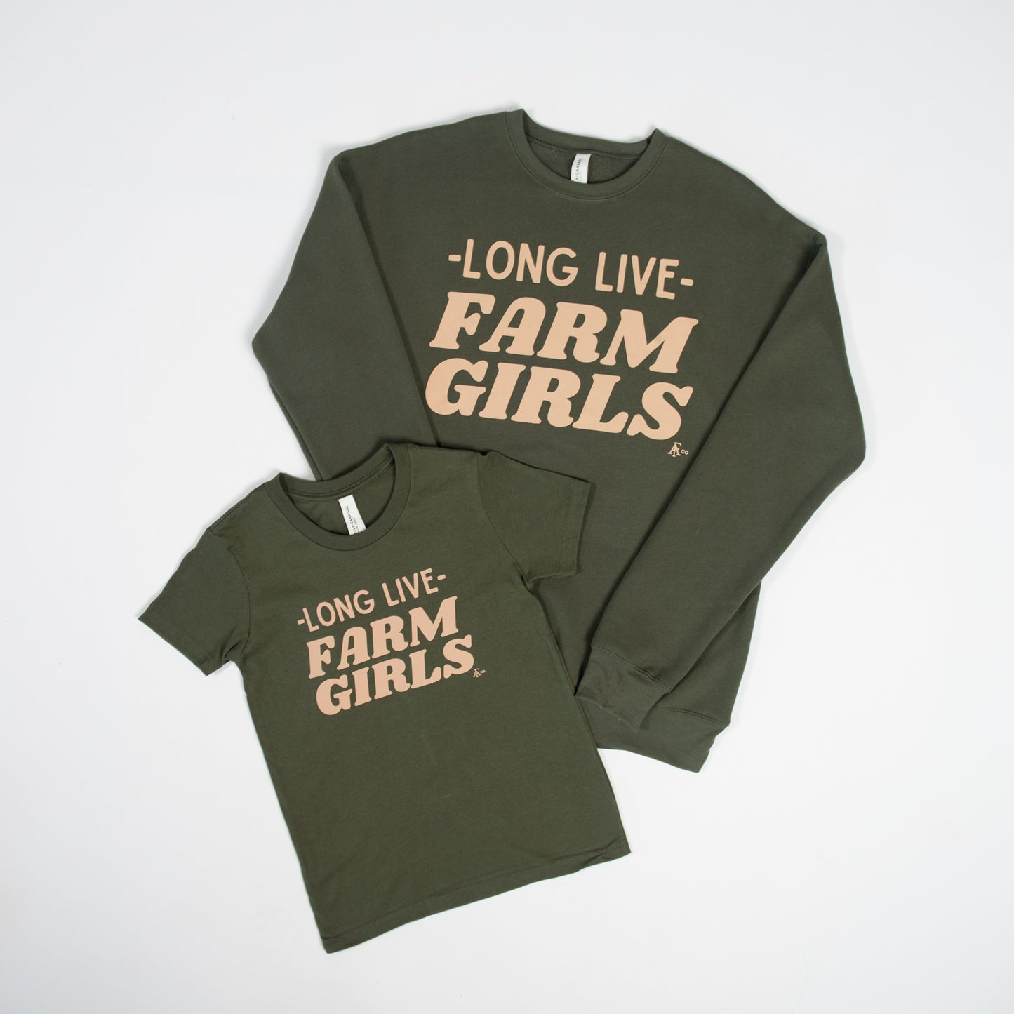 ‘Long Live Farm Girls’ Green Crewneck