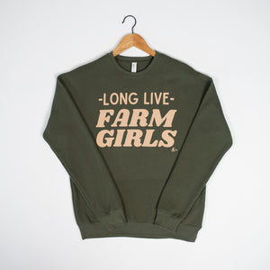 ‘Long Live Farm Girls’ Green Crewneck
