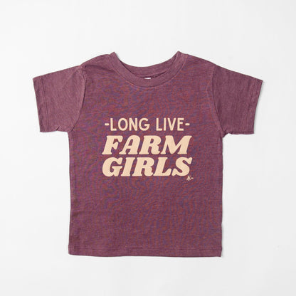 Long Live Farm Girls Toddler/Youth Maroon Tee - American Farm Company