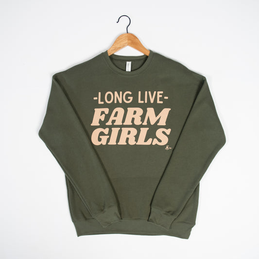 Long Live Farm Girls Green Crewneck