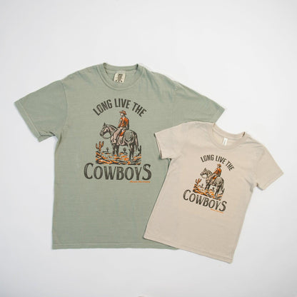 ‘Long Live The Cowboys’ Sage Tee - American Farm Company