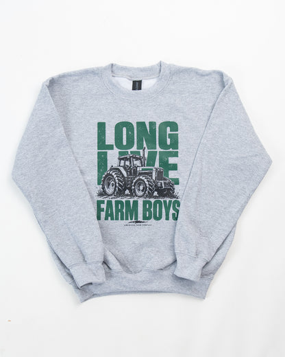 'Long Live Farm Boys' Tractor Toddler/Youth Crewneck