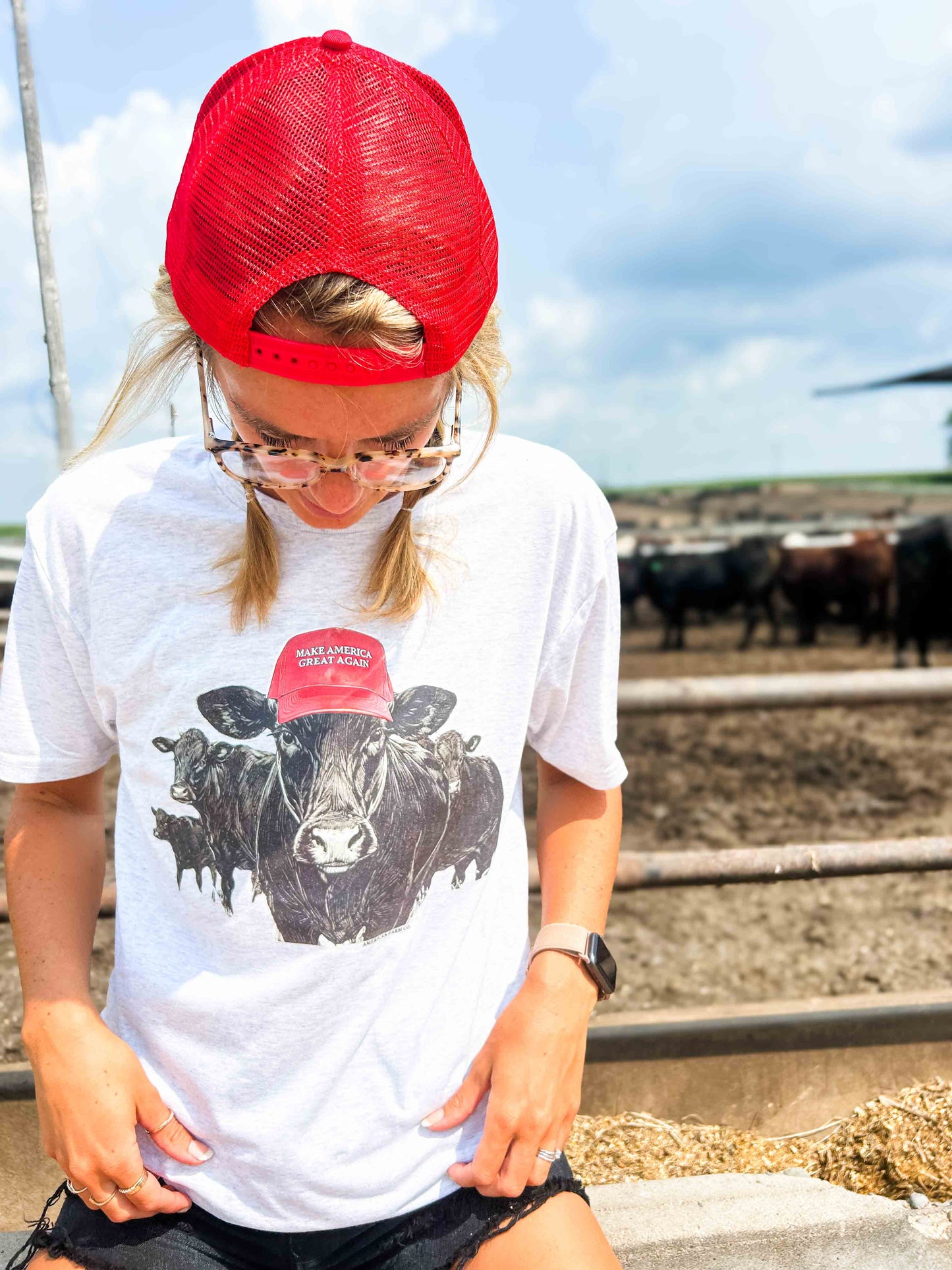 ‘MAGA’ Cow Tee - Trump ‘24 - American Farm Company