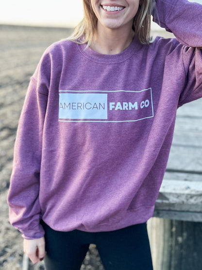 Heather Maroon Modern ‘American Farm Co.’ Logo