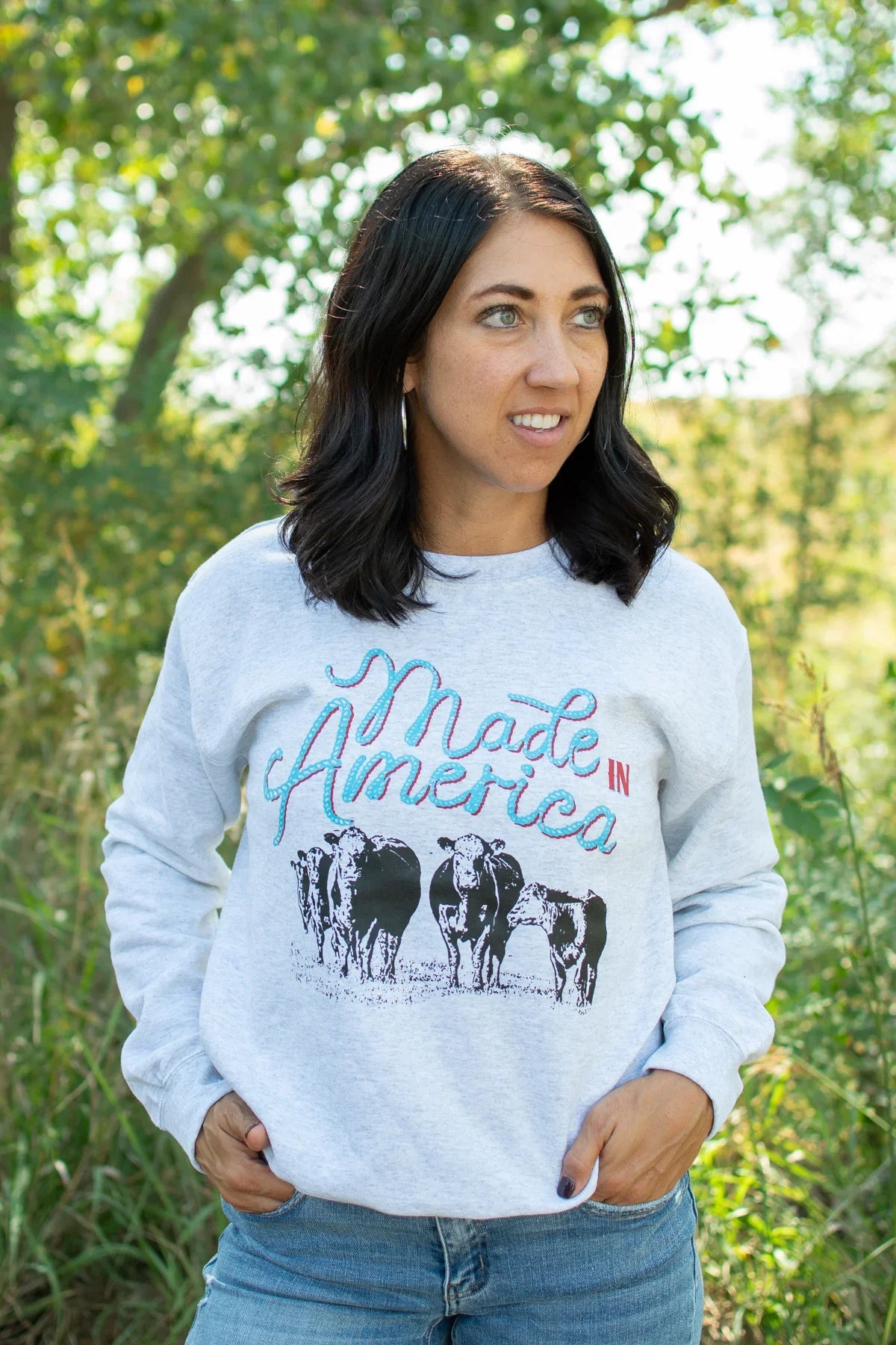 'Made in America' Ash Crewneck