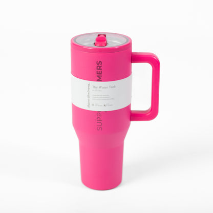 Neon Pink 'Support Farmers' 40oz Water Tank Tumbler