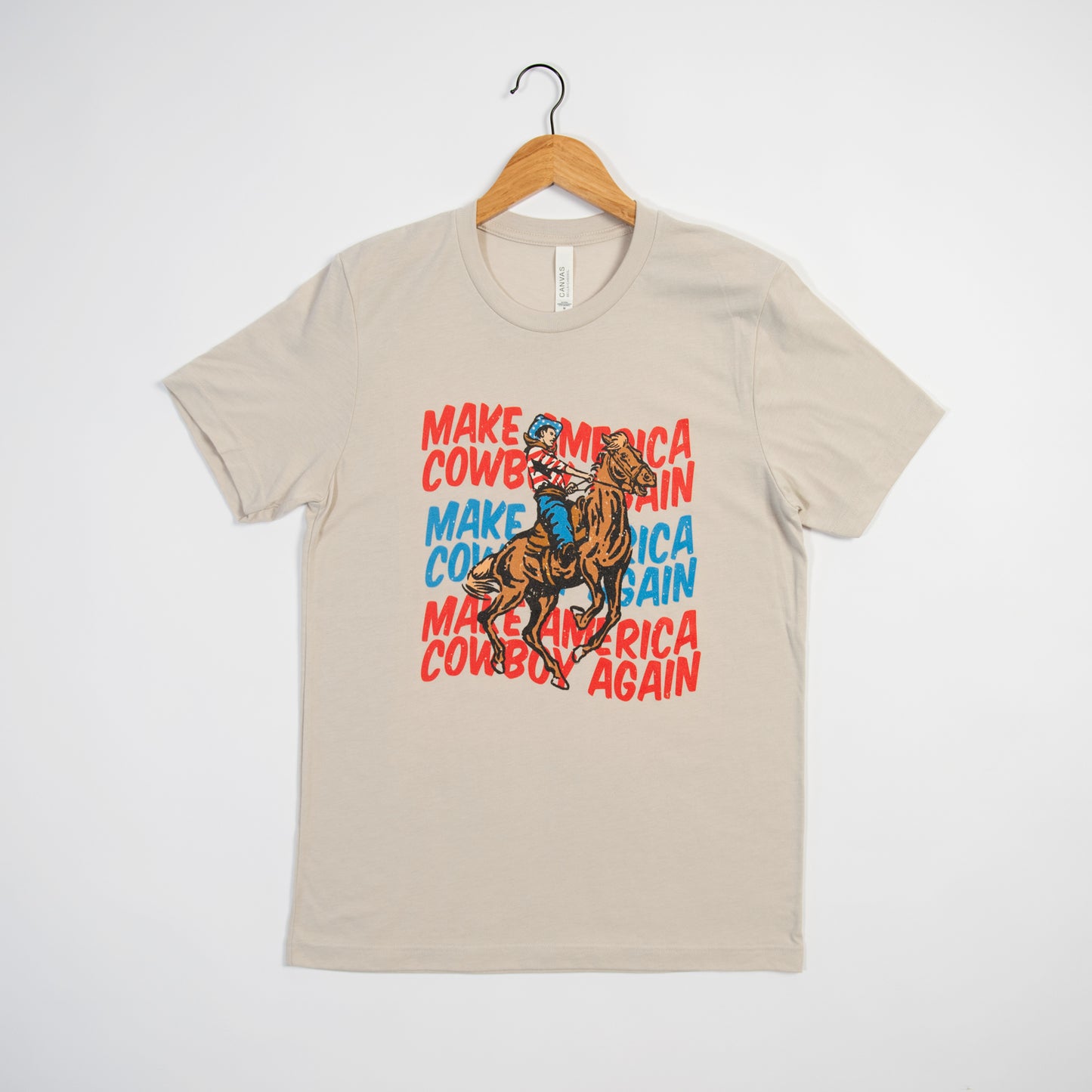 ‘Make America Cowboy Again’ Cream Tee - American Farm Company