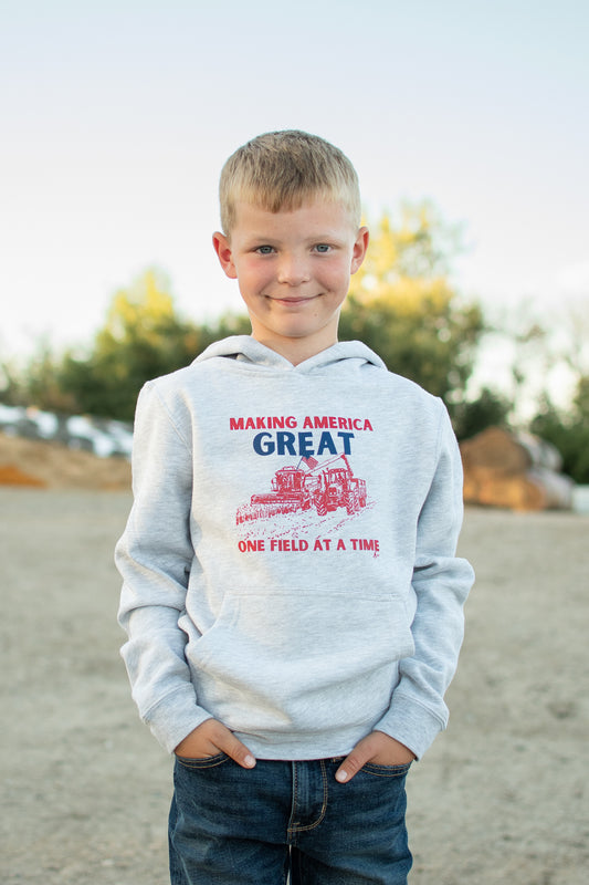 'Making America Great, One Field At A Time' Youth Hoodie