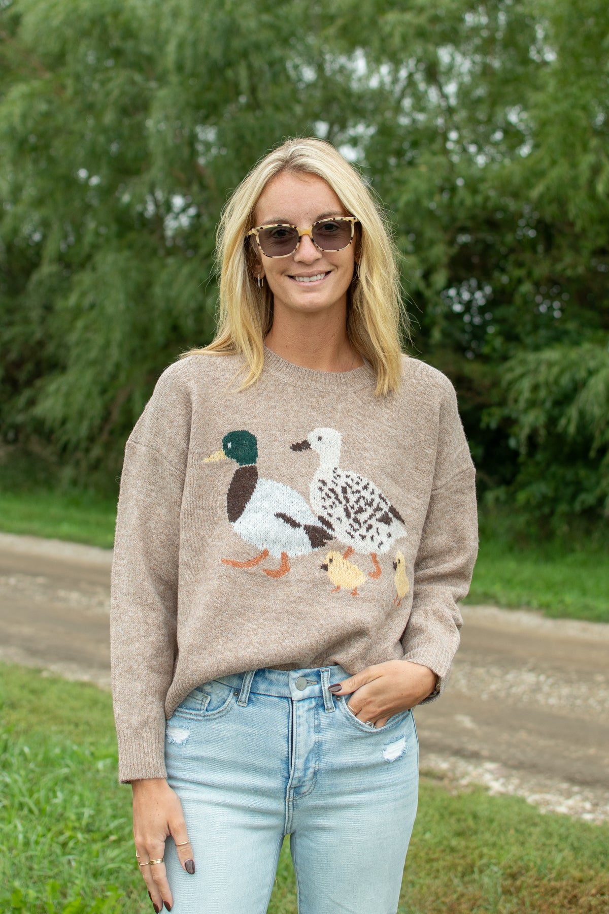 Mallard Duck Intarsia Knit Sweater