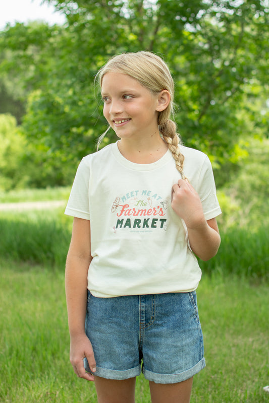 'Meet Me at the Farmer's Market' Ivory Toddler/Youth Tee