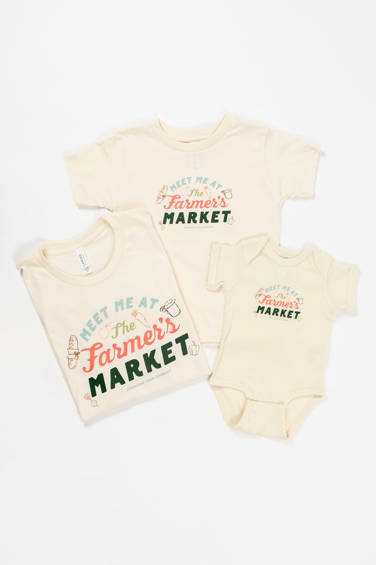 'Meet Me at the Farmer's Market' Ivory Toddler/Youth Tee