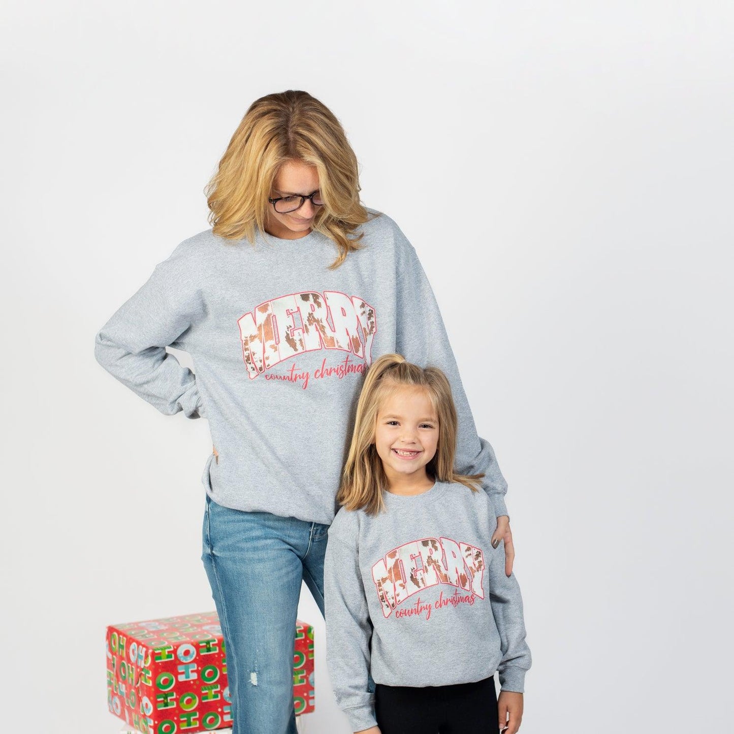 Merry Country Christmas Youth Grey Crewneck - American Farm Company