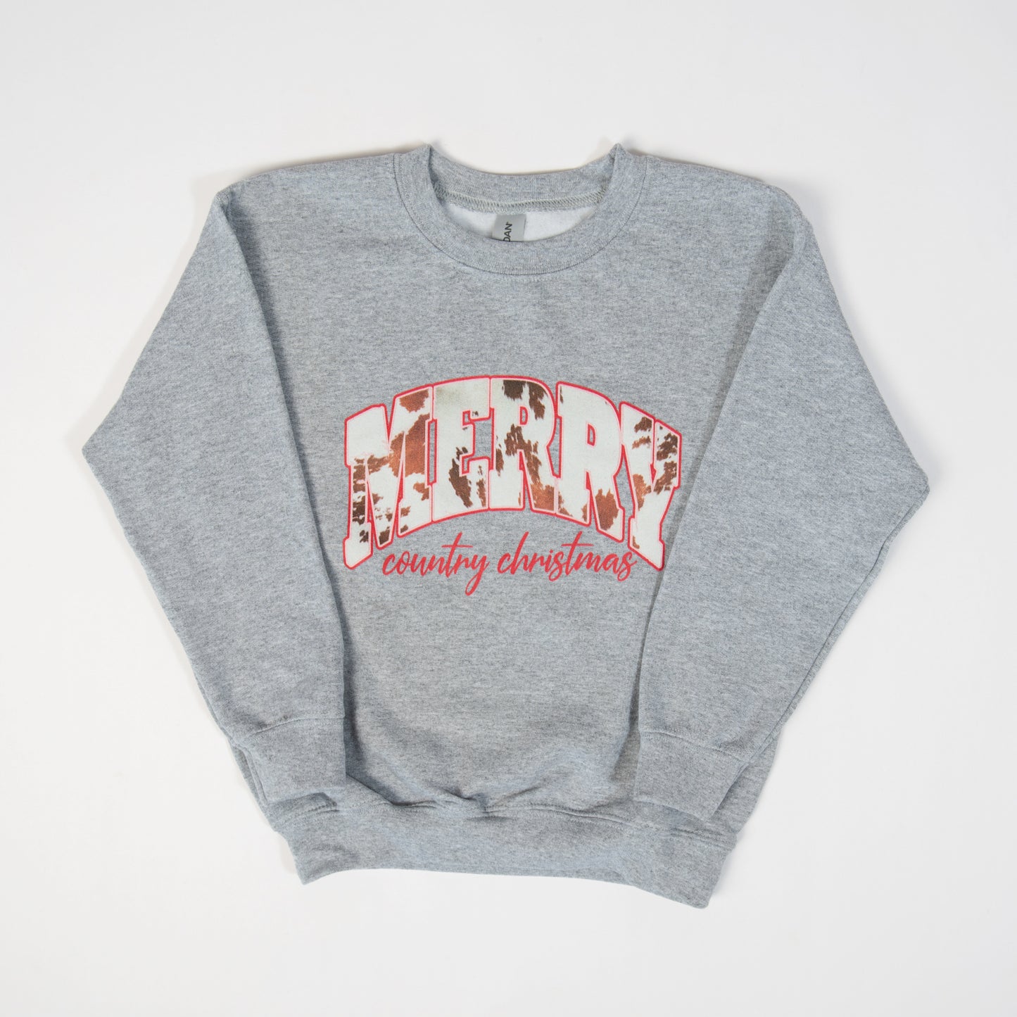 Merry Country Christmas Youth Grey Crewneck - American Farm Company